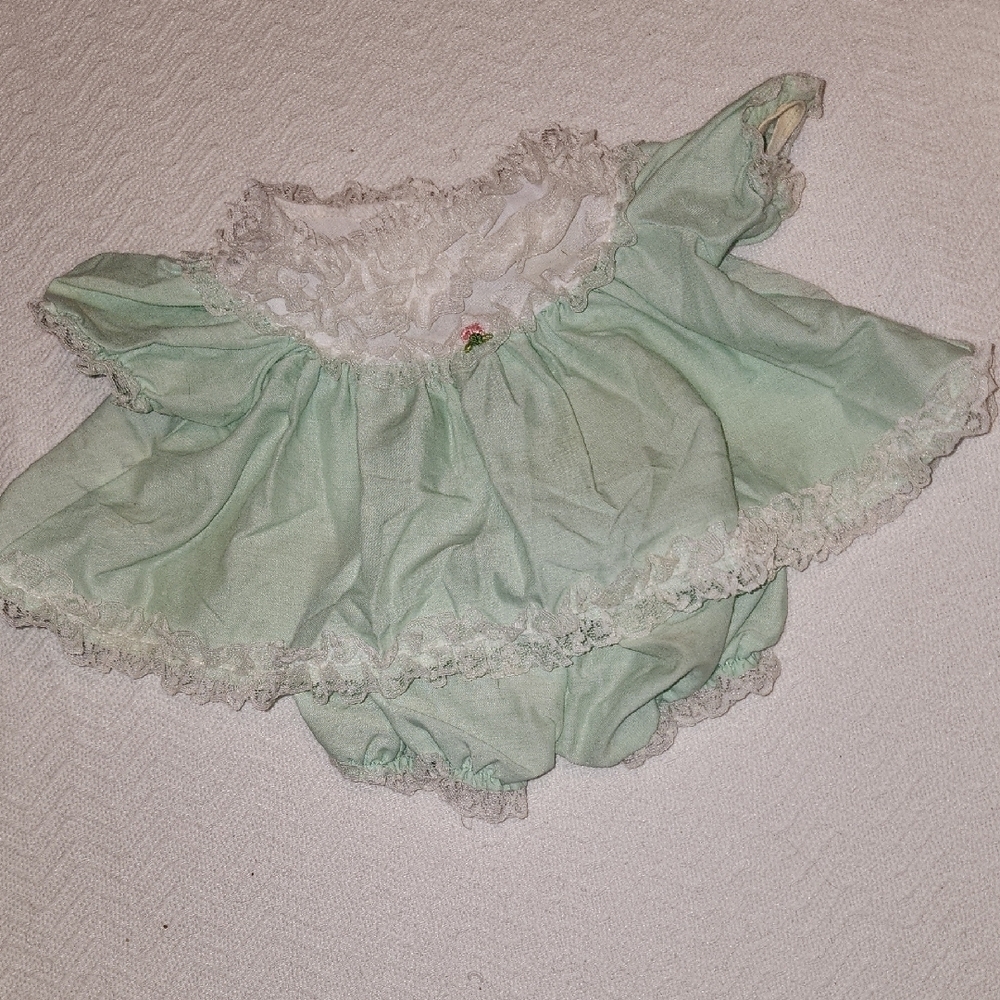 Cabbage Patch Doll Mint Green Ruffled Dress w Bloomers Outfit
